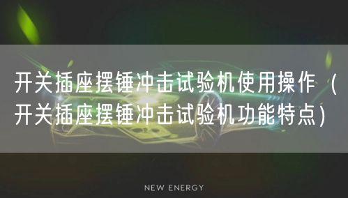 開(kāi)關(guān)插座擺錘沖擊試驗(yàn)機(jī)使用操作（開(kāi)關(guān)插座擺錘沖擊試驗(yàn)機(jī)功能特點(diǎn)）(圖1)